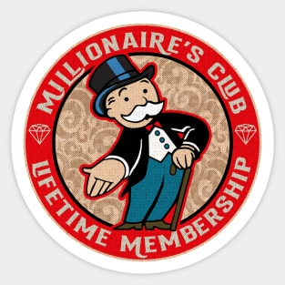 Millionaire's Club Lifetime Membership Sticker